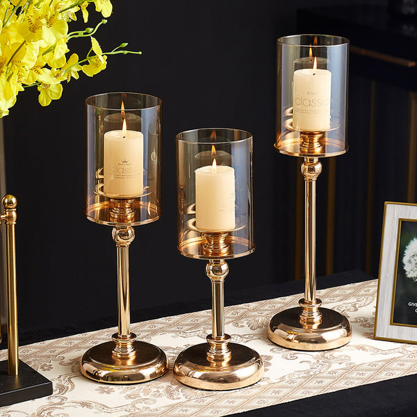 Gold Glass Candle Holders-ToShay.org