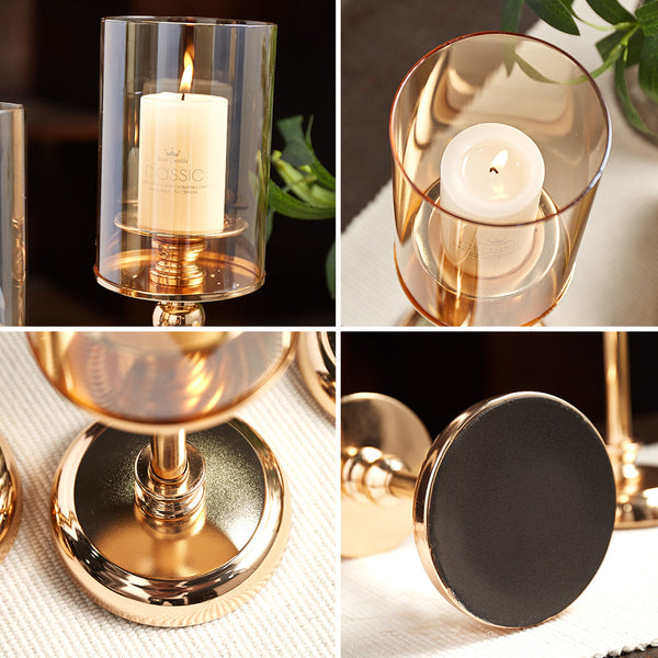Gold Glass Candle Holders-ToShay.org