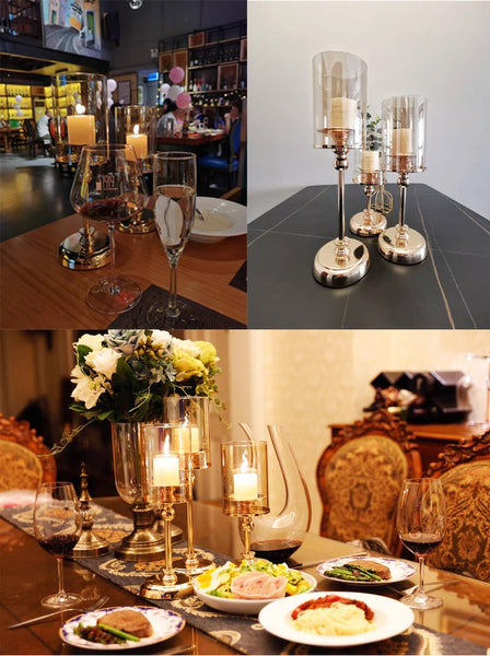 Gold Glass Candle Holders-ToShay.org