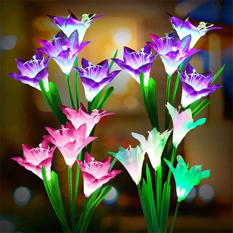 Solar Lily Flower Garden Lights-ToShay.org