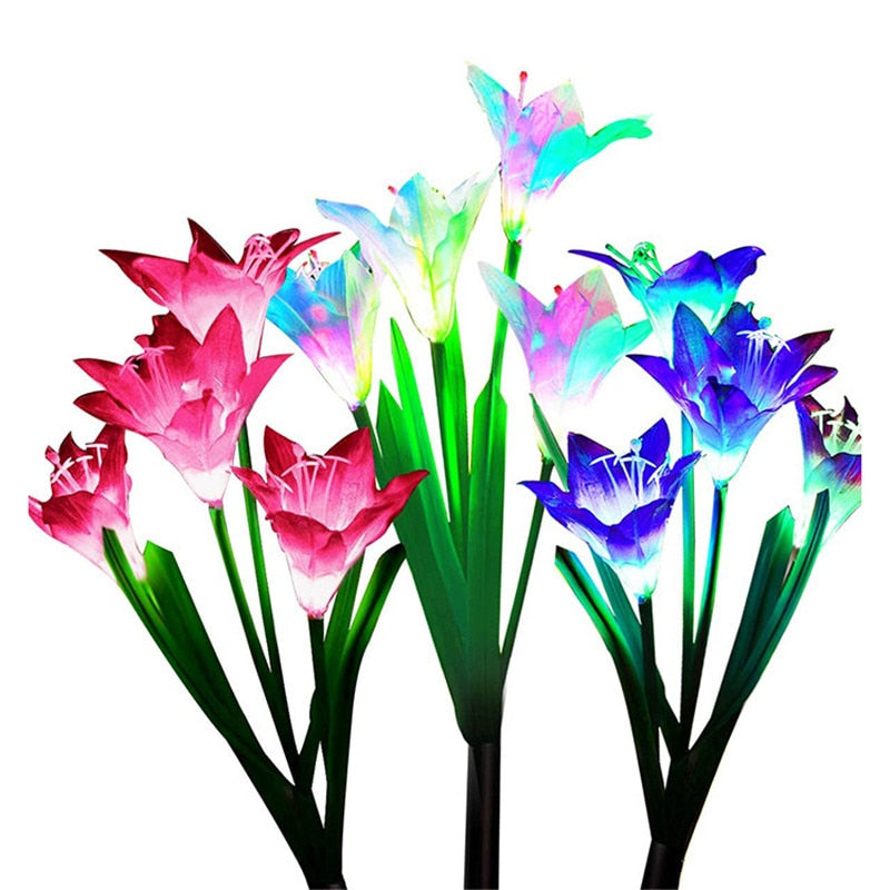 Solar Lily Flower Garden Lights-ToShay.org