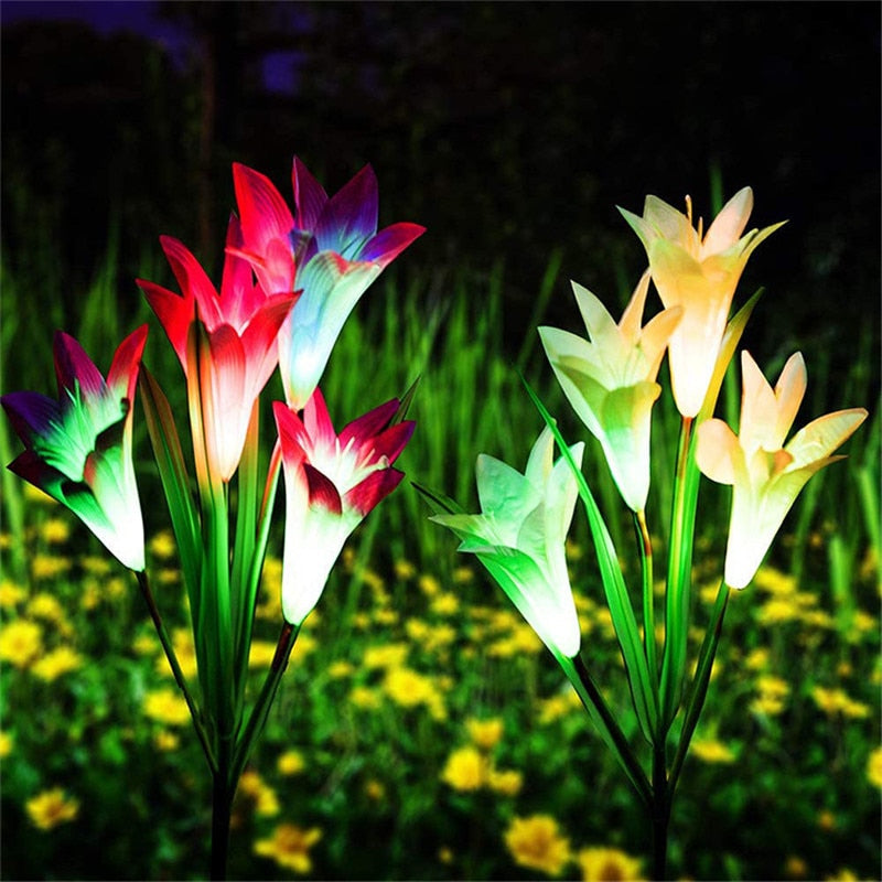 Solar Lily Flower Garden Lights-ToShay.org
