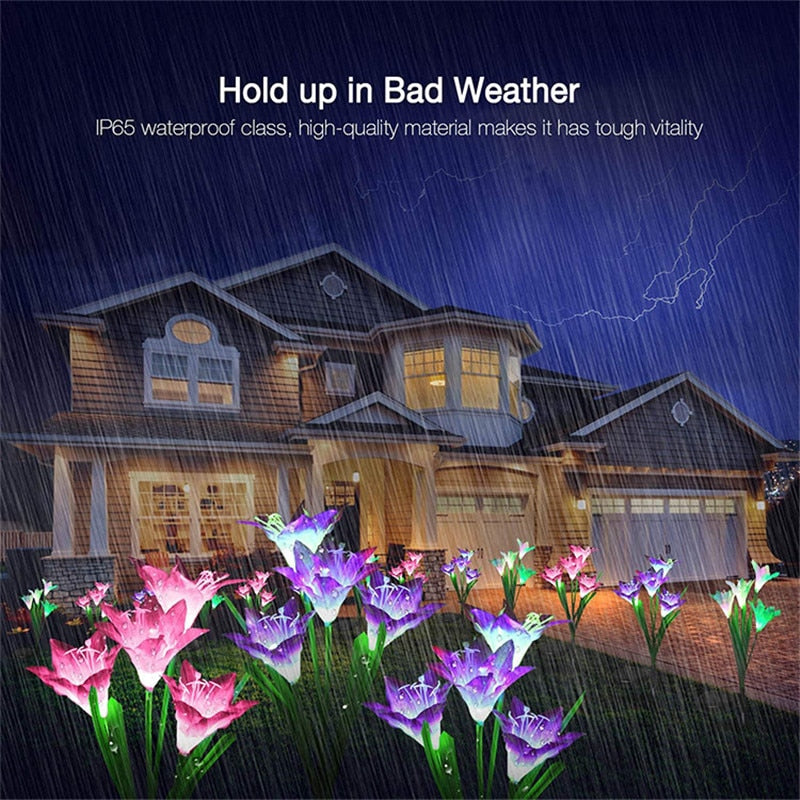 Solar Lily Flower Garden Lights-ToShay.org