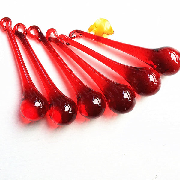 Red Crystal Raindrop Beads-ToShay.org