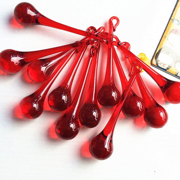 Red Crystal Raindrop Beads-ToShay.org