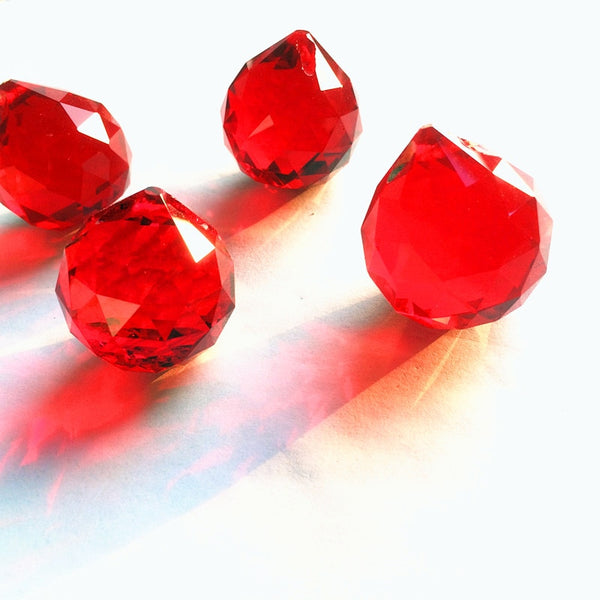Red Crystal Faceted Balls-ToShay.org