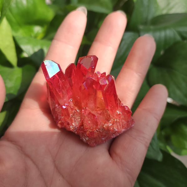 Red Flame Aura Crystal Cluster-ToShay.org