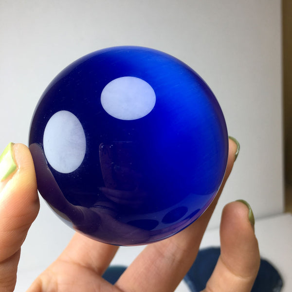 Blue Cats Eye Crystal Ball-ToShay.org