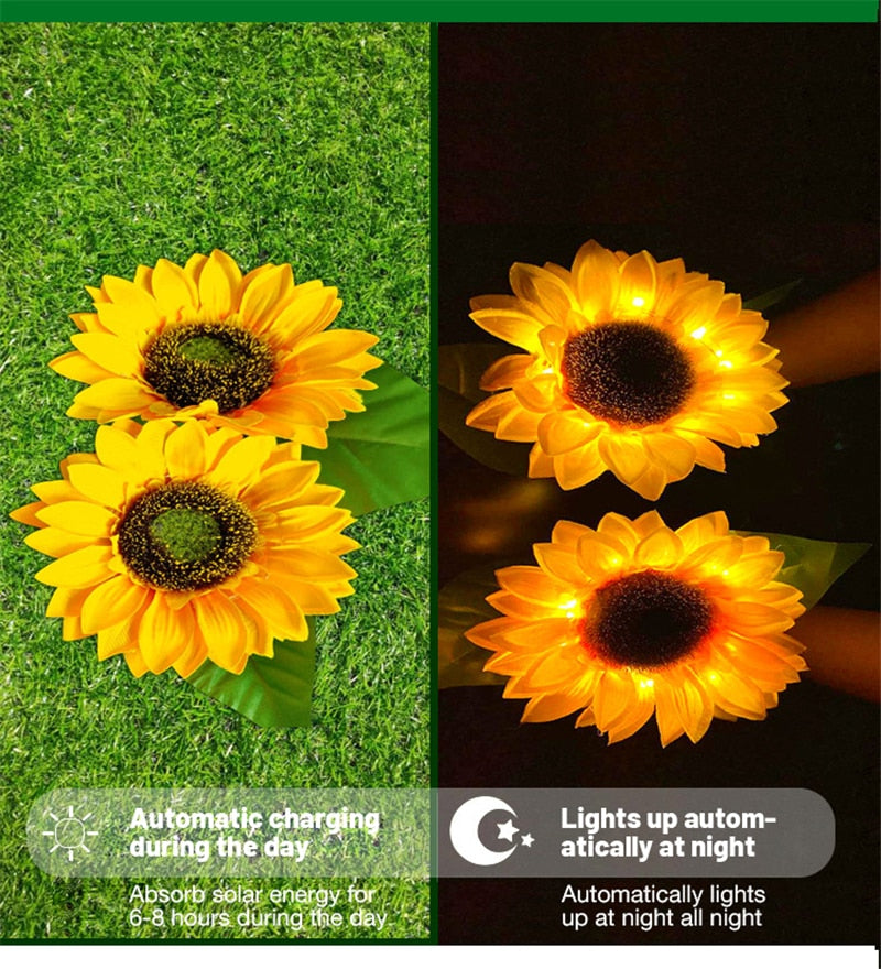 Solar Sunflower Garden Lights-ToShay.org