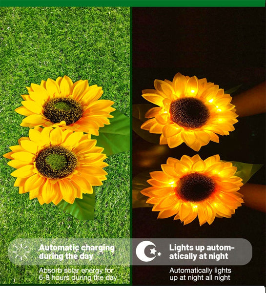 Solar Sunflower Garden Lights-ToShay.org