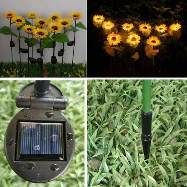 Solar Sunflower Garden Lights-ToShay.org