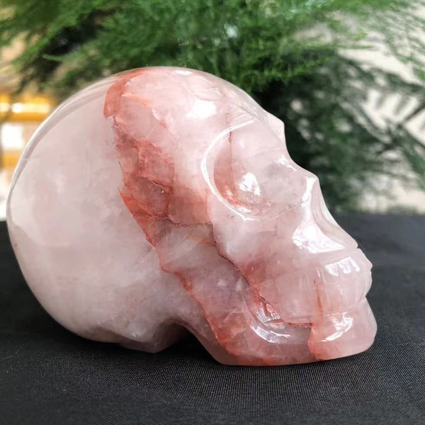Pink Fire Quartz Crystal Skull-ToShay.org