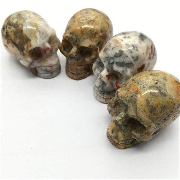 Yellow Crazy Lace Agate Skulls-ToShay.org