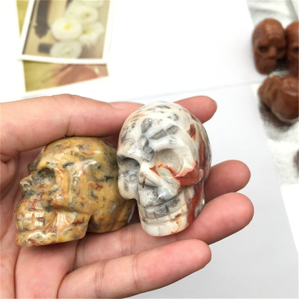 Yellow Crazy Lace Agate Skulls-ToShay.org