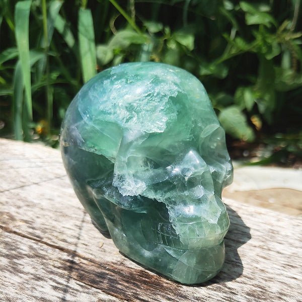 Green Fluorite Quartz Skull-ToShay.org