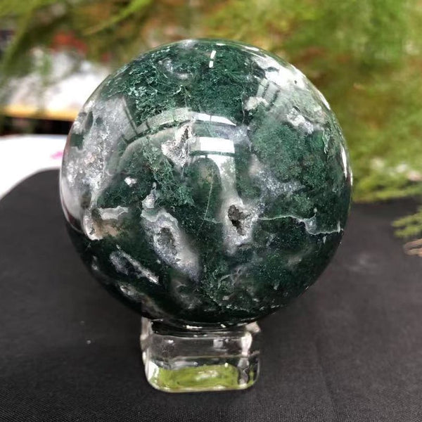 Green Moss Agate Stone Ball-ToShay.org