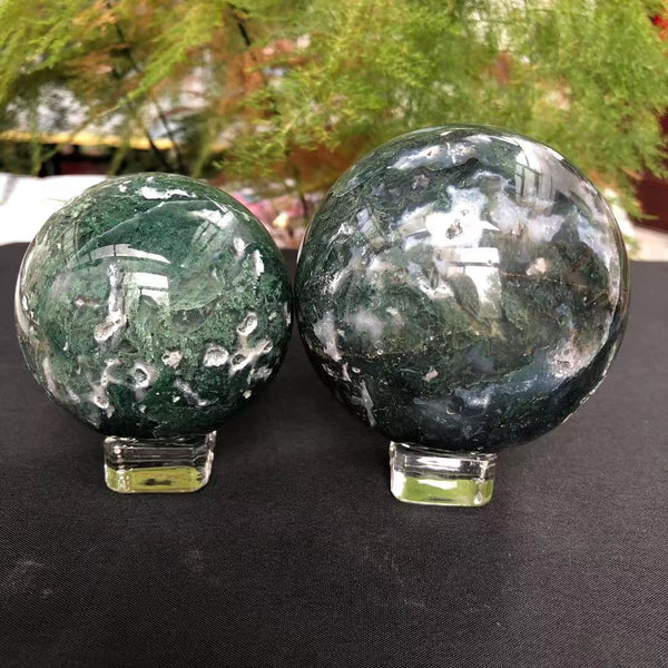 Green Moss Agate Stone Ball-ToShay.org