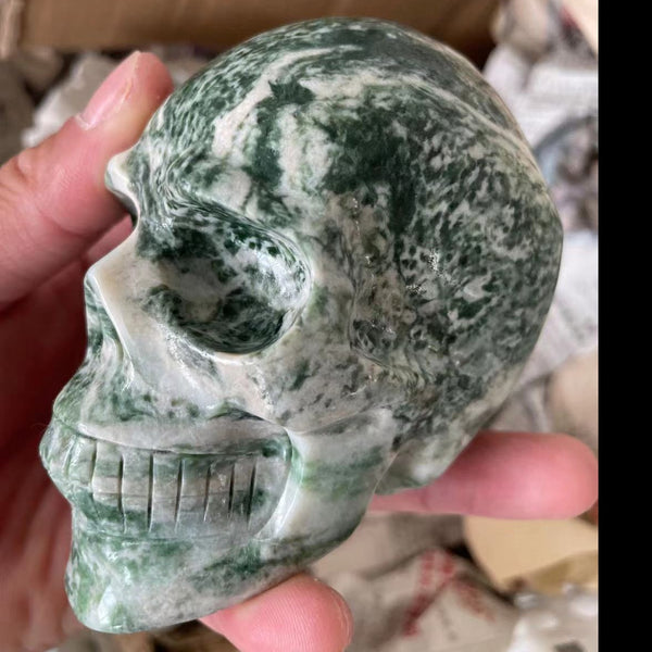 Green Jasper Stone Skull-ToShay.org
