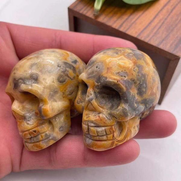 Yellow Agate Stone Skull-ToShay.org