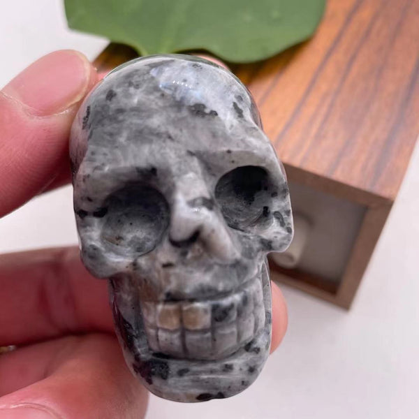 Grey Feldspar Stone Skull-ToShay.org