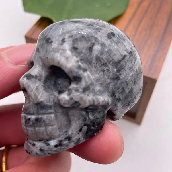 Grey Feldspar Stone Skull-ToShay.org