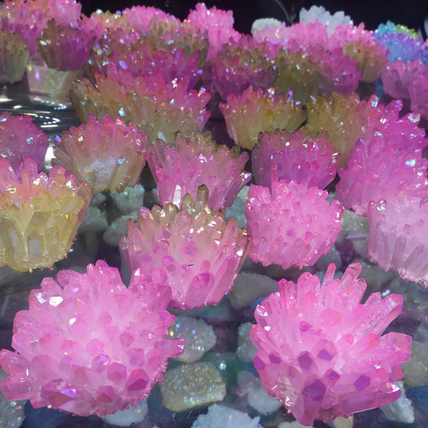 Pink Aura Crystal Cluster-ToShay.org
