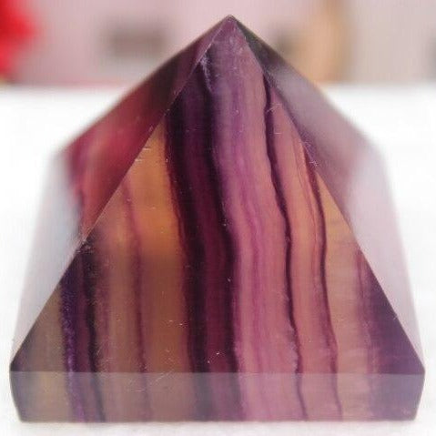 Purple Stripe Fluorite Pyramid-ToShay.org