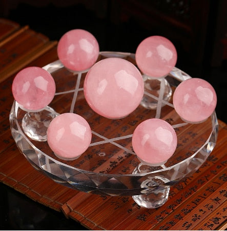 Pink Rose Quartz Seven Star Balls-ToShay.org