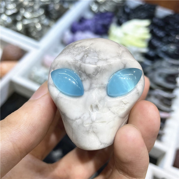 White Howlite Alien Skull-ToShay.org