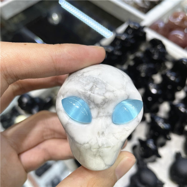 White Howlite Alien Skull-ToShay.org