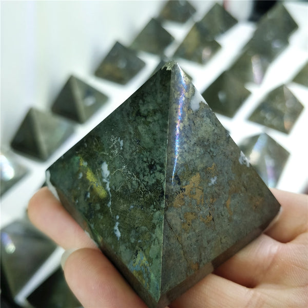 Silver Pyrite Quartz Pyramid-ToShay.org