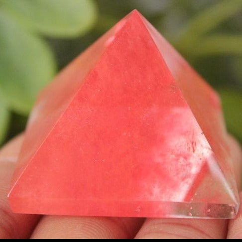 Red Smelting Quartz Crystal Pyramid-ToShay.org