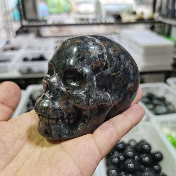 Grey Yooperlite Mineral Quartz Skulls-ToShay.org