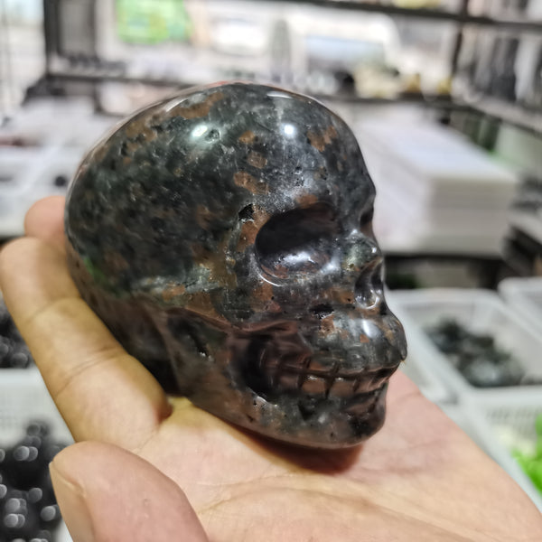 Grey Yooperlite Mineral Quartz Skulls-ToShay.org