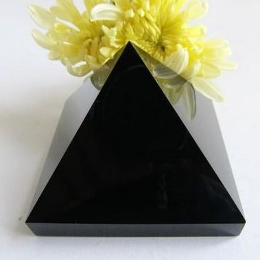 Black Obsidian Quartz Crystal Pyramid-ToShay.org