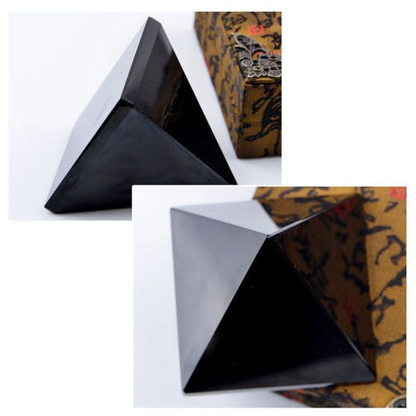 Black Obsidian Quartz Crystal Pyramid-ToShay.org