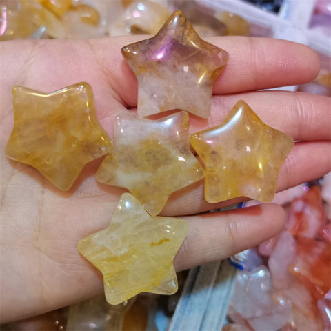 Yellow Star Crystal Palm Stones-ToShay.org