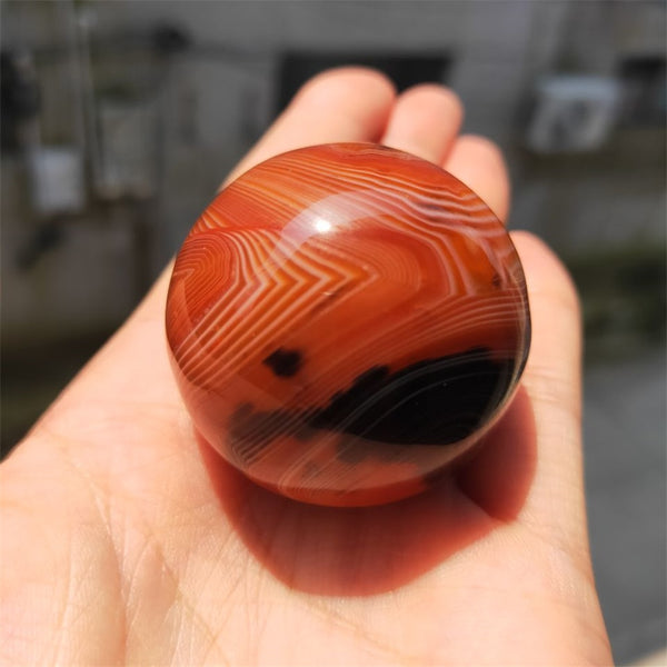 Red Sardonyx Agate Stone Ball-ToShay.org