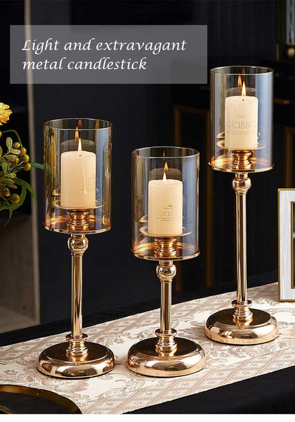 Gold Glass Candle Holders-ToShay.org