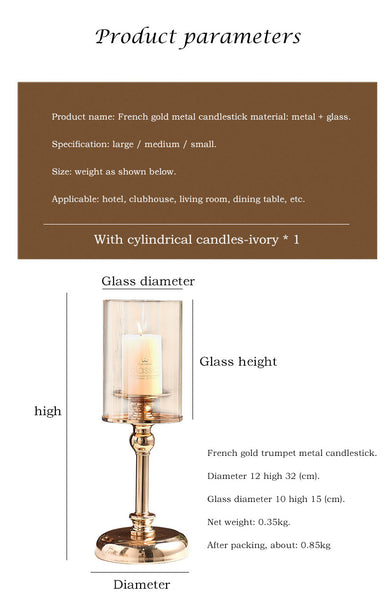 Gold Glass Candle Holders-ToShay.org