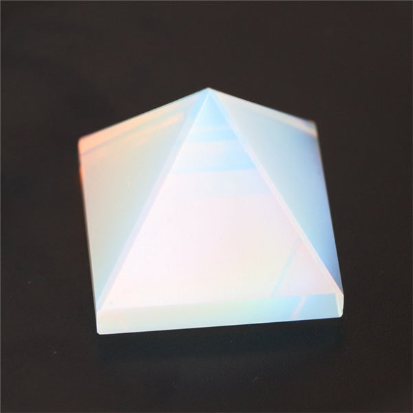 White Opalite Crystal Pyramid-ToShay.org