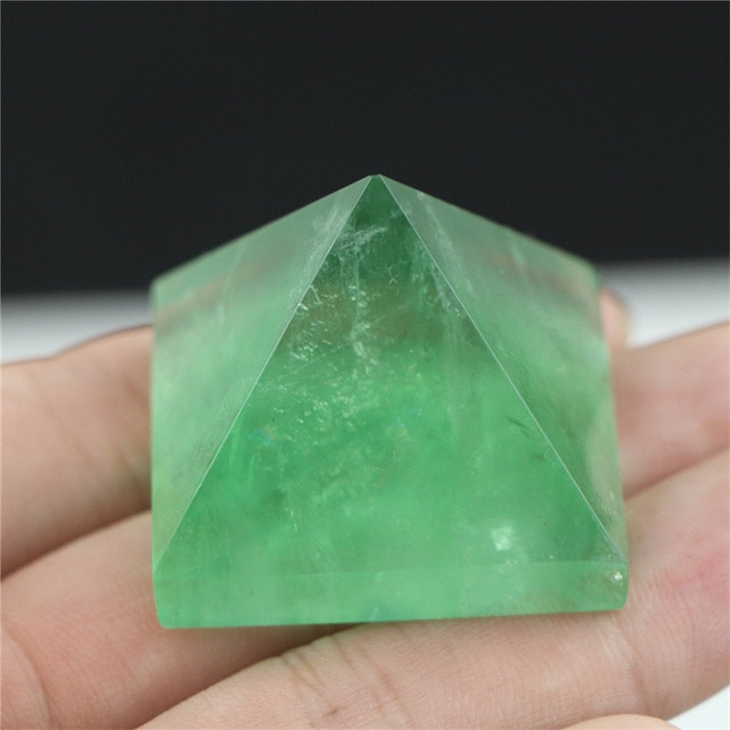 Green Fluorite Crystal Pyramid-ToShay.org