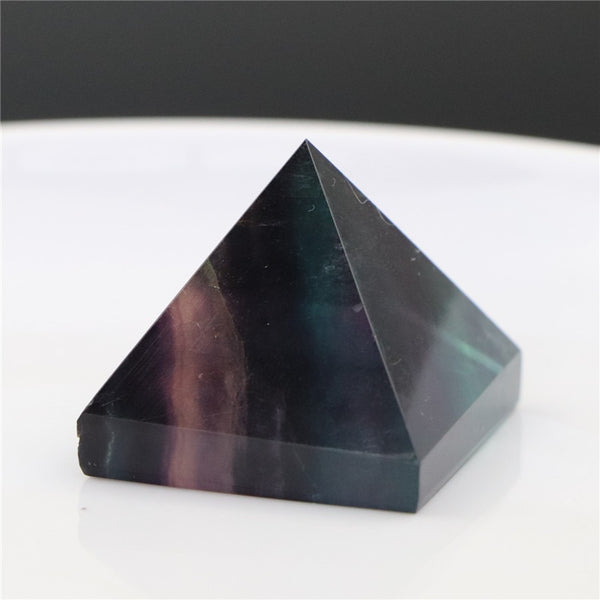 Purple Stripe Fluorite Crystal Pyramid-ToShay.org