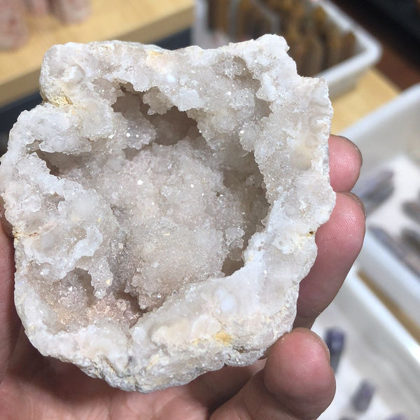 White Agate Geode Crystal Cave-ToShay.org