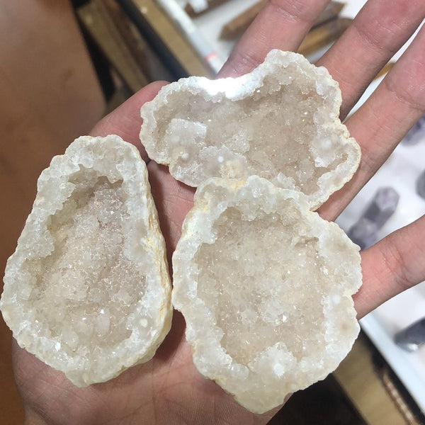 White Agate Geode Crystal Cave-ToShay.org