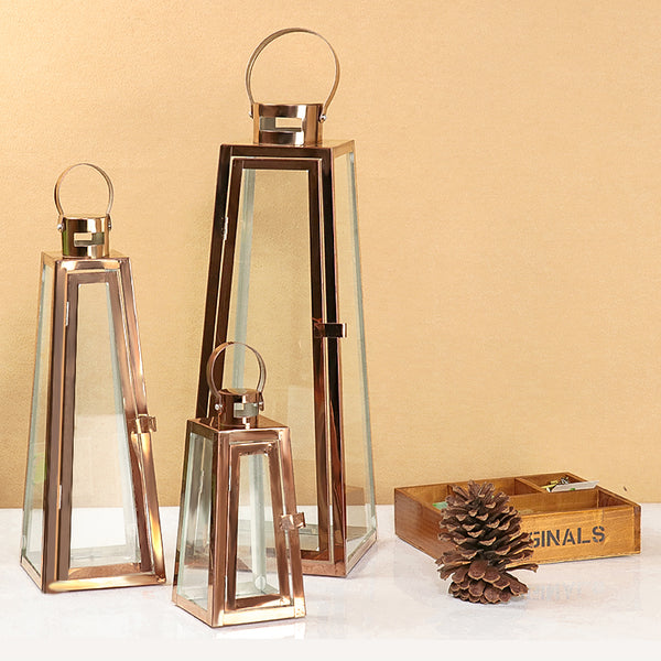 Bronze Glass Candle Lantern-ToShay.org