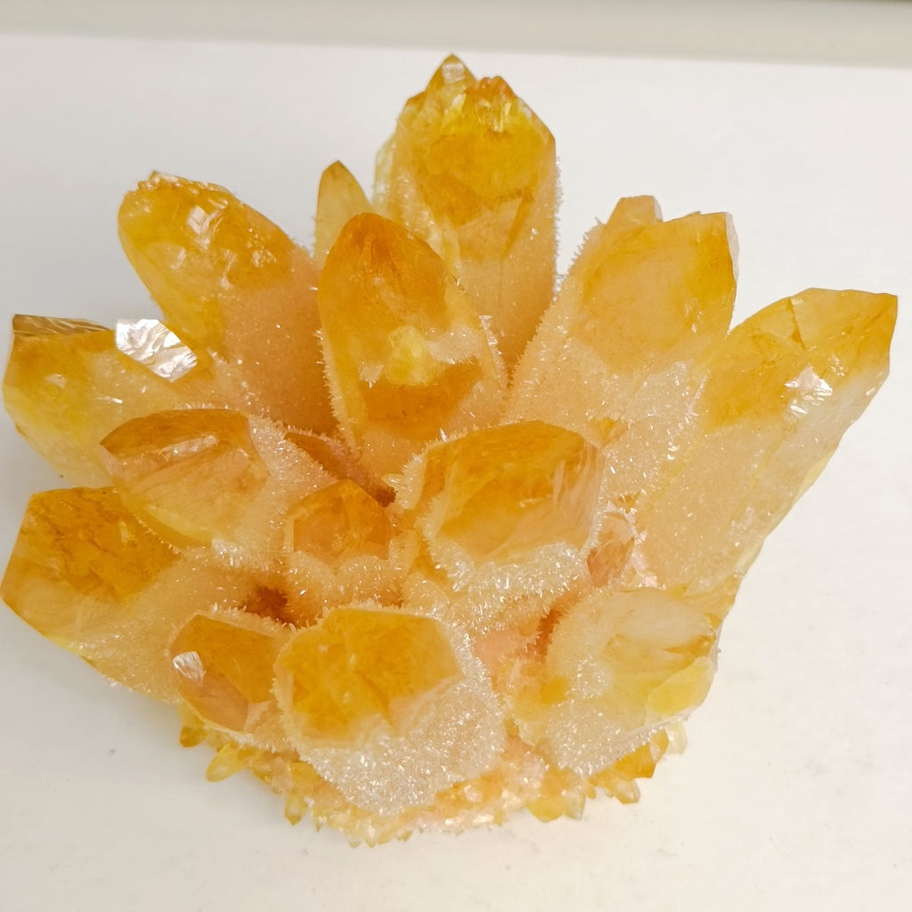 Yellow Ghost Quartz Crystal Cluster-ToShay.org