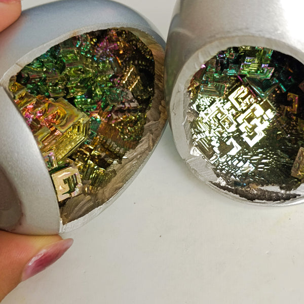 Silver Bismuth Crystal Geode Egg-ToShay.org