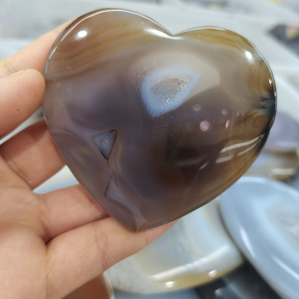 Grey Agate Geode Heart-ToShay.org