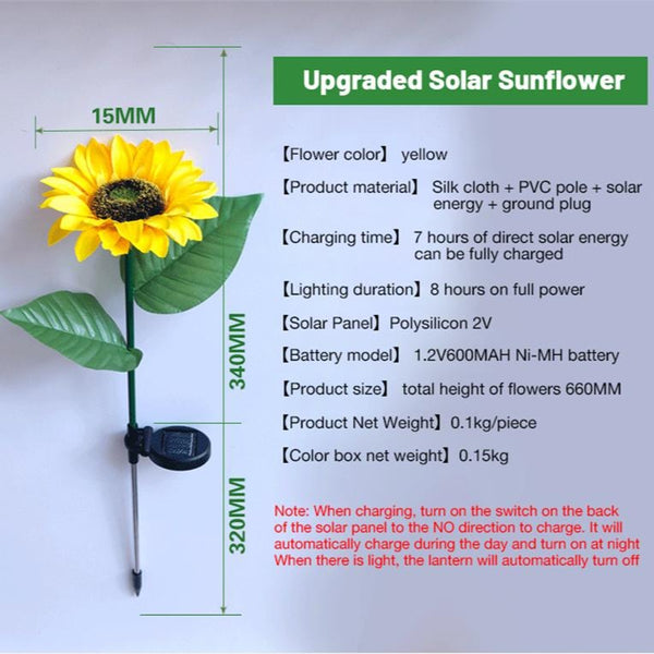 Solar Sunflower Garden Lights-ToShay.org
